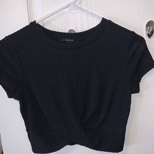Black crop top with knot, medium but is small